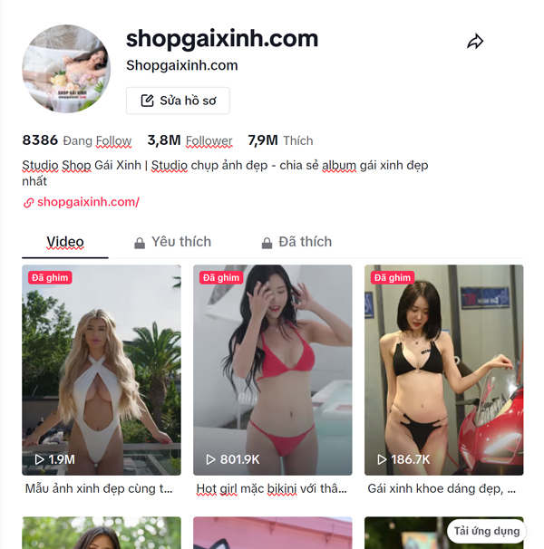 Đăng kí theo dõi TikTok shopgaixinh.com